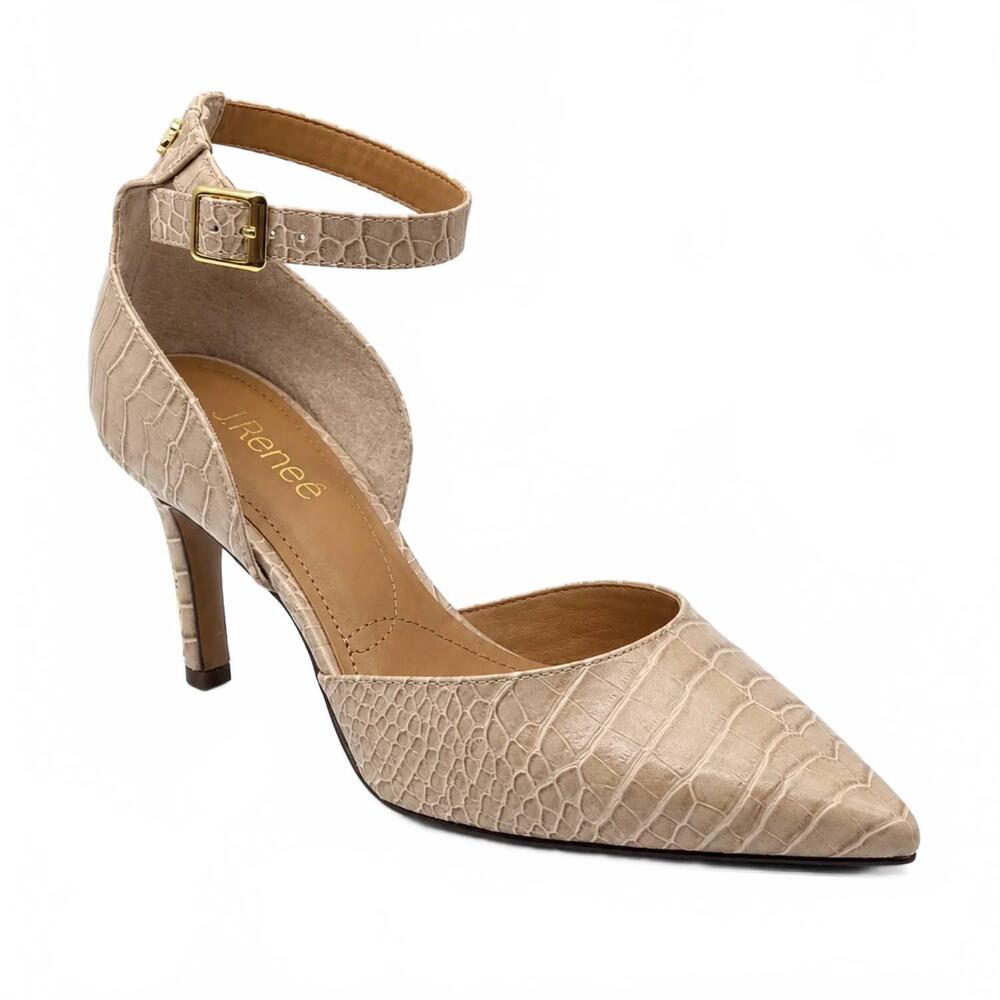 NEW J. RENEE women's jaelyn pointy toe pumps in beige